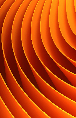 Fensterrollo in Orange mit abstraktem Muster