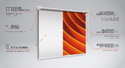 Fensterrollo in Orange mit abstraktem Muster