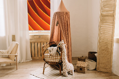 Fensterrollo in Orange mit abstraktem Muster