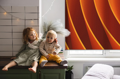 Fensterrollo in Orange mit abstraktem Muster