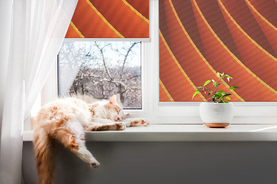 Fensterrollo in Orange mit abstraktem Muster