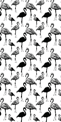 Fensterrollo innen in Schwarz mit Flamingo-Motiv
