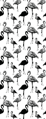 Fensterrollo innen in Schwarz mit Flamingo-Motiv