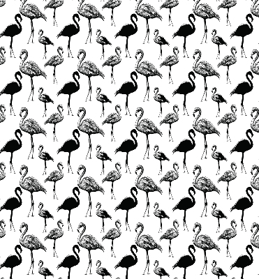 Fensterrollo innen in Schwarz mit Flamingo-Motiv