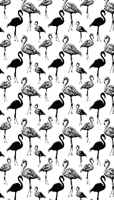 Fensterrollo innen in Schwarz mit Flamingo-Motiv