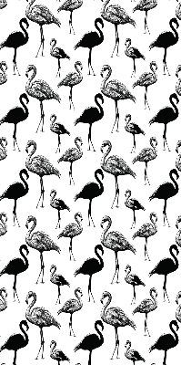 Fensterrollo innen in Schwarz mit Flamingo-Motiv