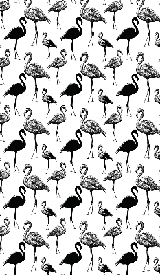 Fensterrollo innen in Schwarz mit Flamingo-Motiv