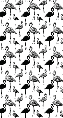 Fensterrollo innen in Schwarz mit Flamingo-Motiv