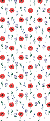 Rollo Fenster mit Mohnblumen-Motiv