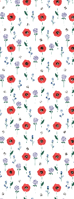 Rollo Fenster mit Mohnblumen-Motiv
