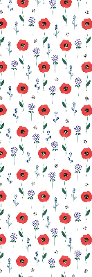 Rollo Fenster mit Mohnblumen-Motiv