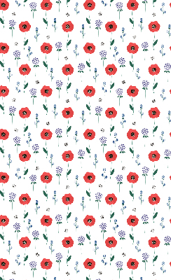 Rollo Fenster mit Mohnblumen-Motiv