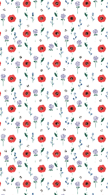 Rollo Fenster mit Mohnblumen-Motiv