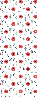 Rollo Fenster mit Mohnblumen-Motiv