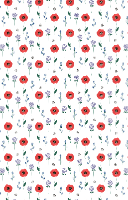 Rollo Fenster mit Mohnblumen-Motiv
