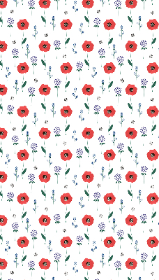 Rollo Fenster mit Mohnblumen-Motiv