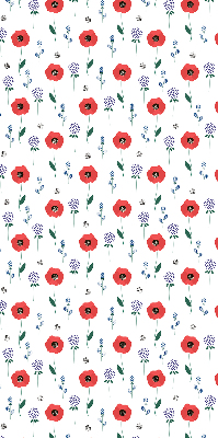 Rollo Fenster mit Mohnblumen-Motiv