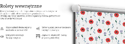 Rollo Fenster mit Mohnblumen-Motiv