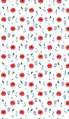 Rollo Fenster mit Mohnblumen-Motiv
