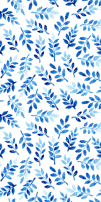 Fensterrollo in Blau mit Blättermuster