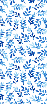 Fensterrollo in Blau mit Blättermuster