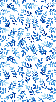 Fensterrollo in Blau mit Blättermuster