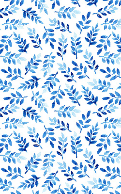 Fensterrollo in Blau mit Blättermuster