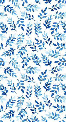 Fensterrollo in Blau mit Blättermuster