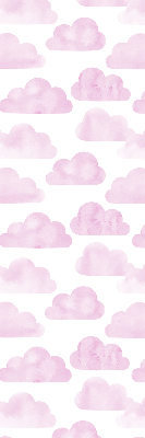 Fensterrollo innen in Rosa und mit Wolkenmotiv