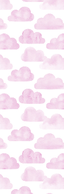 Fensterrollo innen in Rosa und mit Wolkenmotiv