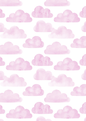 Fensterrollo innen in Rosa und mit Wolkenmotiv