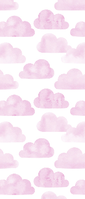 Fensterrollo innen in Rosa und mit Wolkenmotiv