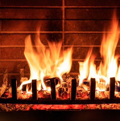 Kamin für das Fensterrollo