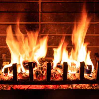 Kamin für das Fensterrollo