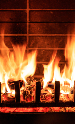 Kamin für das Fensterrollo