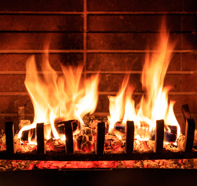 Kamin für das Fensterrollo