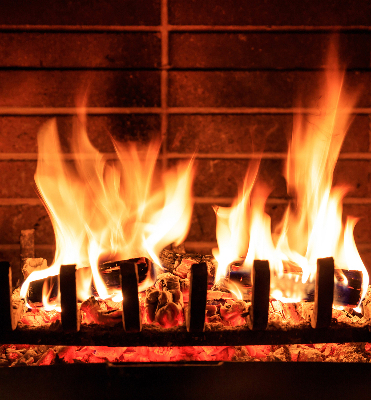 Kamin für das Fensterrollo