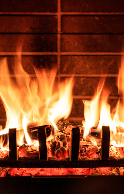 Kamin für das Fensterrollo