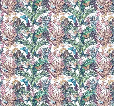 Fensterrollo mit Schmetterlingen auf Blumen
