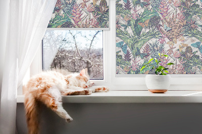 Fensterrollo mit Schmetterlingen auf Blumen