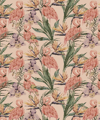Fensterrollo mit Flamingos und Blumen