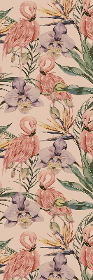 Fensterrollo mit Flamingos und Blumen