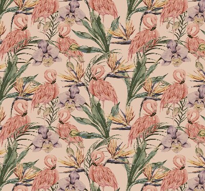 Fensterrollo mit Flamingos und Blumen