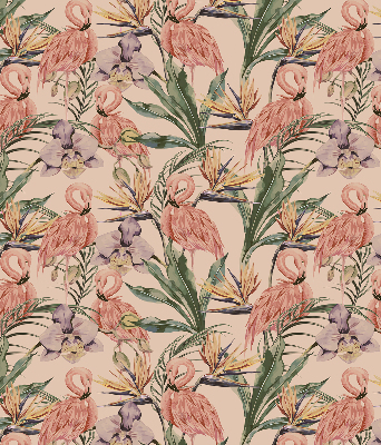 Fensterrollo mit Flamingos und Blumen