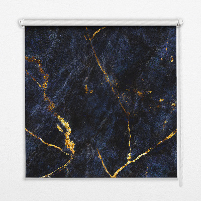 Rollo Fenster in marineblauer Marmoroptik