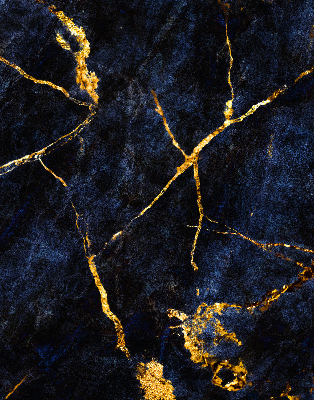 Rollo Fenster in marineblauer Marmoroptik