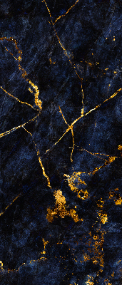 Rollo Fenster in marineblauer Marmoroptik