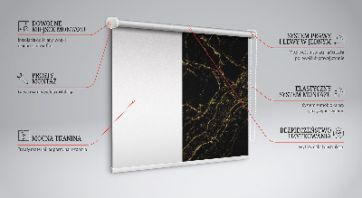 Fensterrollo innen in schwarzer Marmoroptik