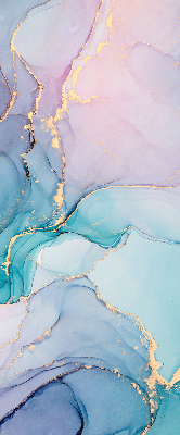 Fensterrollo in Blau mit Marmoroptik