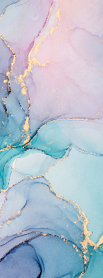 Fensterrollo in Blau mit Marmoroptik